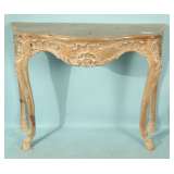 wood carved console table