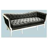 black sofa with white frame antique
