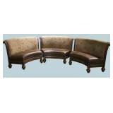 three piece sectional sofa with leather and fabric 