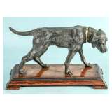 bronze dog sculpture