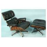 designer leather chair and ottoman