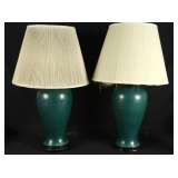 pair of lamps with matching shades