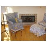 wing back chair end table
