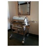 meat carving server with detailed design on wheels 