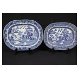 blue and white platters 