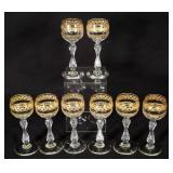 gold trimmed glasses 