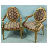 pair of upholstered arm chairs 