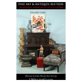 Fine Art & Antique Auction - Contemporary Chase Lounge, Wood carved cabinet, iron urn vase, wood car