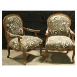 pair of wood carved armchairs 