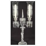 crystal etched glass candle sticks