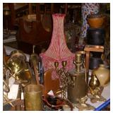 red vase, clay, lamps, 