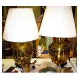 brass lamps with shades 