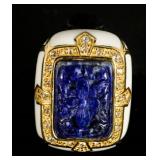 carved lapus ring
