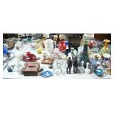 floor lamps, animal sculptures, dresser