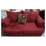 red love seat couch