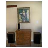 House - Chest, speakers, artwork, glass