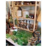 green Vaseline glass