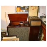old stereo cabinet and reel to reel