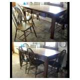 Table, 2 Drawers & 4 Chairs 