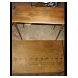 Primitive Table w/scenciled on measuring stick