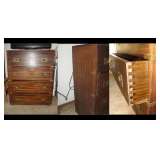Campaign Desk on 3 Drawer Chest