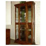 Lighted Oak DIsplay Case 37.75"W x 13" deep