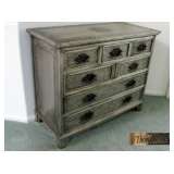 Thomasville Metal overlay 7 drawer Chest. Pewter-Greenish Color. 43.5" L x 20.25" deep
