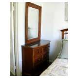 Thomasville Marble Top 3 Drawer Dresser w/Mirror. 44" L x 18" deep