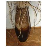 Tall Art Glass Floor Vase
