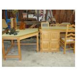 Oak Desk & Oak Corner Table