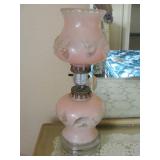 Pair of Pink Glass Lamps