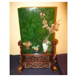 Chinese Spinache Jade Table Screen