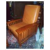 mission oak chair & ottoman