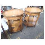 1950 PR oval tables w/brass gallery