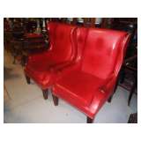 Vintage Leather oversized Wingchairs