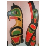 Northwest Tribe Art - hand carved Eagle Plaques