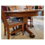 Oak pedestal table