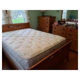 Mid-Century bed w/mattress, etc.