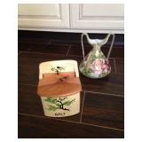 Vintage Salt Box, Hand-painted Nippon