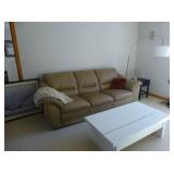 Jordans Furniture Natuzzi Couch; Alto Decor White Coffee Table