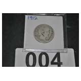 1912 BARBER QUARTER MINT MARK (S) 90% SILVER