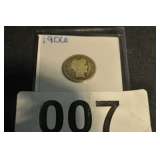 1906 BARBER DIME 90% SILVER