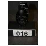 HAND GERNADE SPRING LOADED KNIFE (NEW IN BOX)BLACK. (RETAIL VALUE $22)