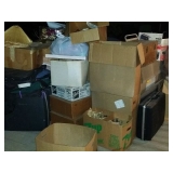 Boxes pulled out of the attic! Over 30 years of accumulating! 