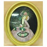 Art Deco style oval portrait