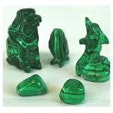 Lot of malachite figurines