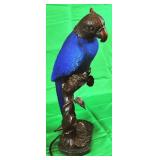 Bronze and glass Parrot boudoir lamp