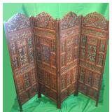 Chinese carved wood screen
