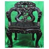 Chinese carved chair with dragons