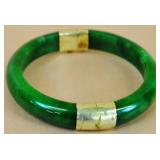 Jade and 14K gold plated 
